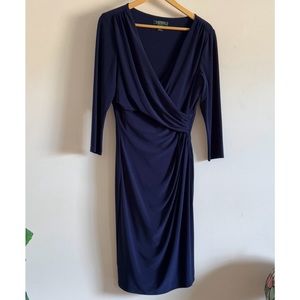 Ralph Laurent Elegant Navy Blue Dress